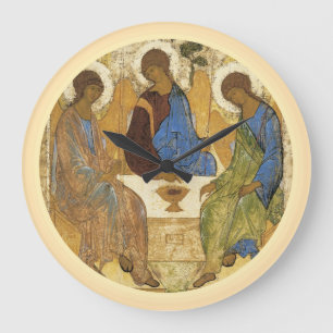 Angels At Mamre Trinity Large Clock