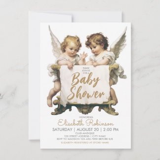 Angels Baby Shower Personalised Invitation