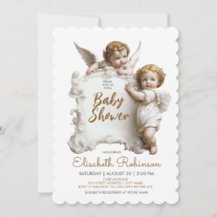 Angels Baby Shower Personalised Invitation