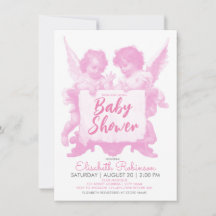 Angels Baby Shower Pink Personalised