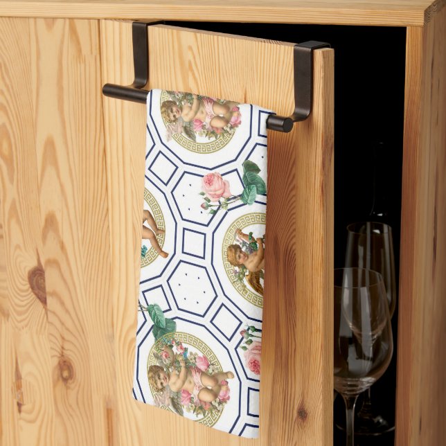 Angels,Baroque,rococo,vintage, Tea Towel (Thirds Fold)