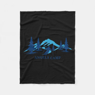 Angels camp california ski resort skiing skier fleece blanket