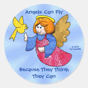 Angels Can Fly Classic Round Sticker