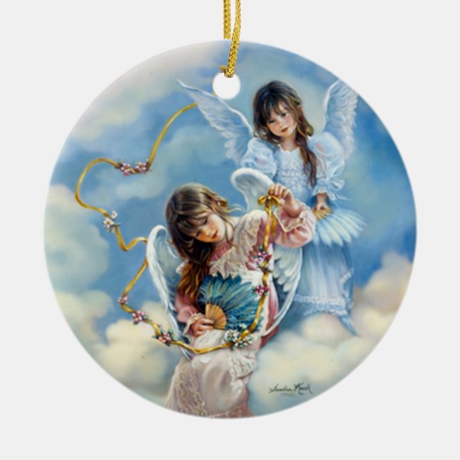 Angels Ceramic Tree Decoration (Front)