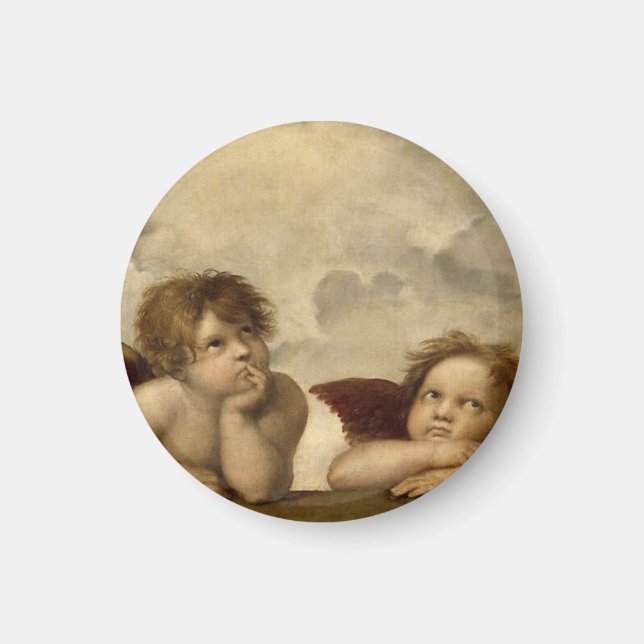 Angels Cherubs Raphael Santi Sistine Madonna Sweet Magnet (Front)