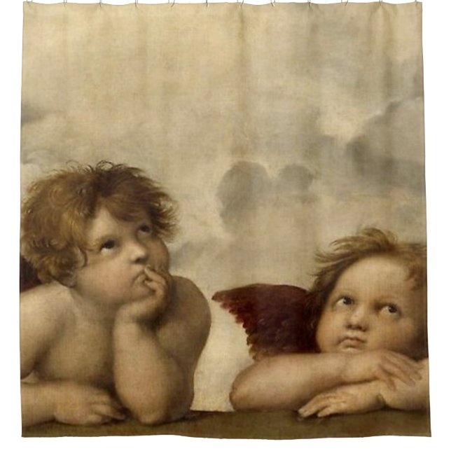 Angels Cherubs Raphael Santi Sistine Madonna Sweet Shower Curtain (Front)
