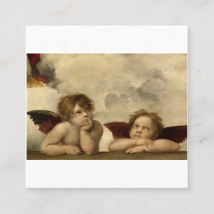 Angels Cherubs Raphael Santi Sistine Madonna Sweet Square Business Card