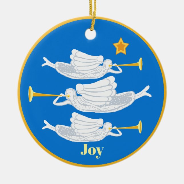 Angels Christmas Ceramic Tree Decoration (Front)