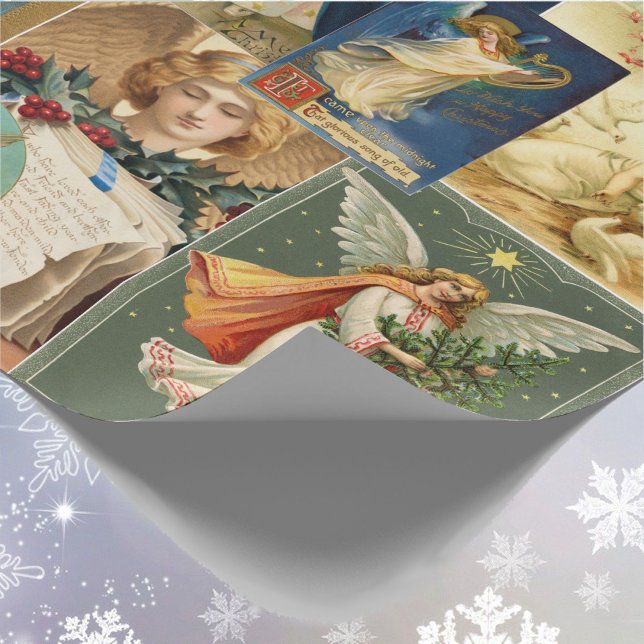 Angels Christmas Victorian Cards Pretty Poses Wrapping Paper (Creator Uploaded)