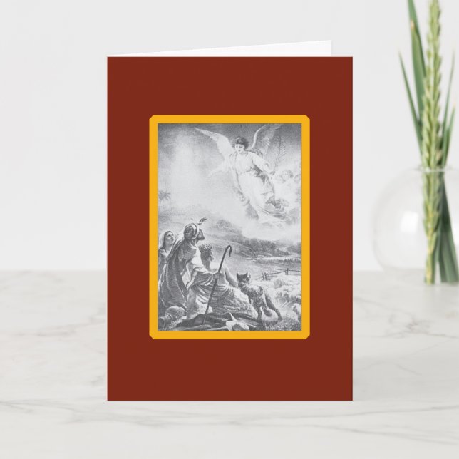Angels Come to Shepherds - Vintage Fine Art Card (Front)