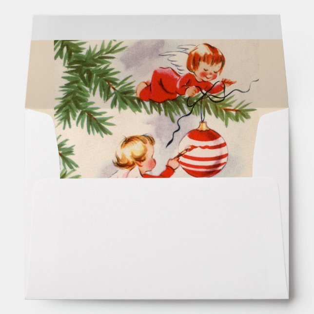 Angels Decorating the Christmas Tree Envelope (Back (Bottom))
