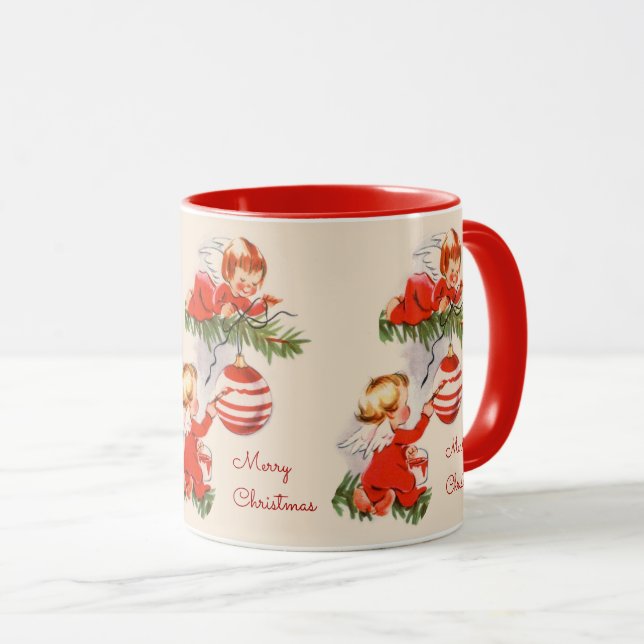 Angels Decorating the Christmas Tree Mug (Front Right)