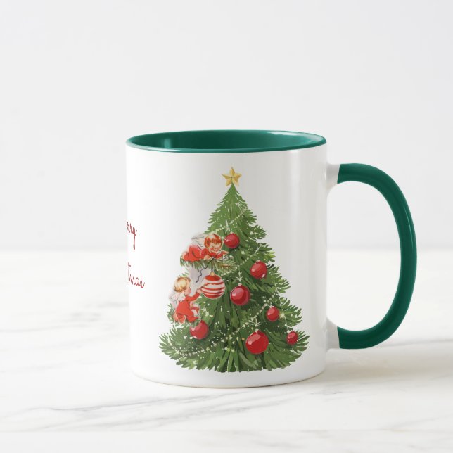 Angels Decorating the Christmas Tree Mug (Right)