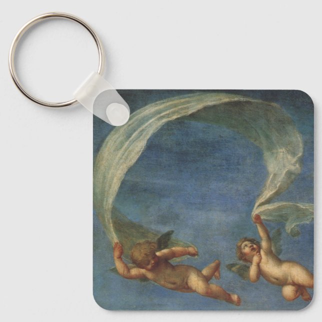 Angels Detail from Adonis Led by Cupids by Albani Key Ring (Front)