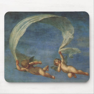 Angels Detail from Adonis Led by Cupids by Albani Mouse Mat