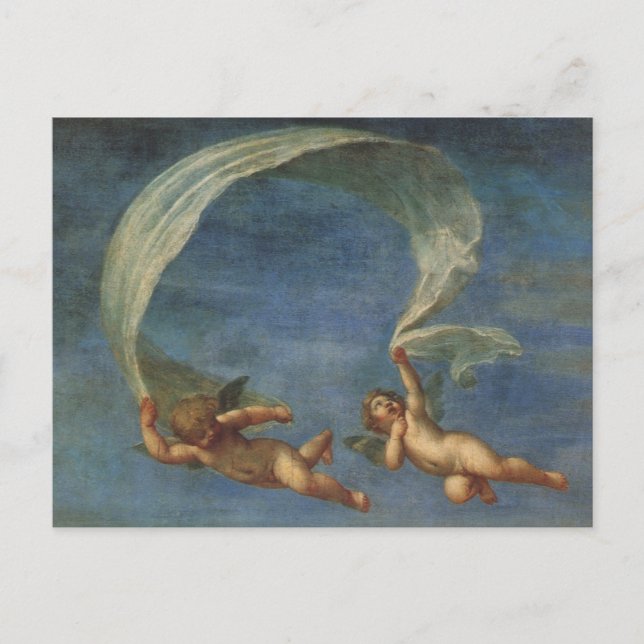 Angels Detail from Adonis Led by Cupids by Albani Postcard (Front)