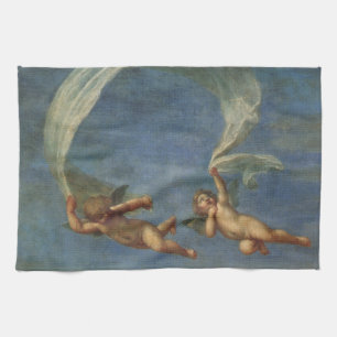 Angels Detail from Adonis Led by Cupids by Albani Tea Towel
