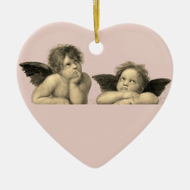 Angels Engel - Madonna Sixtina - Raphael - Raffael Ceramic Tree Decoration (Front)
