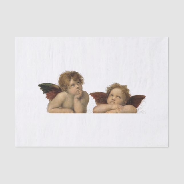 Angels Engel - Madonna Sixtina - Raphael - Vintage Tissue Paper (Front)