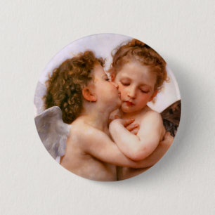 Angels First Kiss, Bouguereau 6 Cm Round Badge