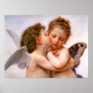 Angels First Kiss, Bouguereau Fine Art Poster