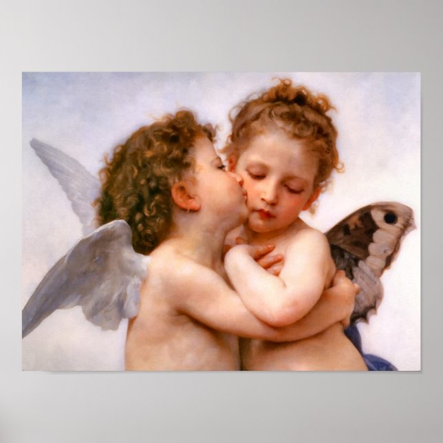 Angels First Kiss, Bouguereau Fine Art Poster (Front)