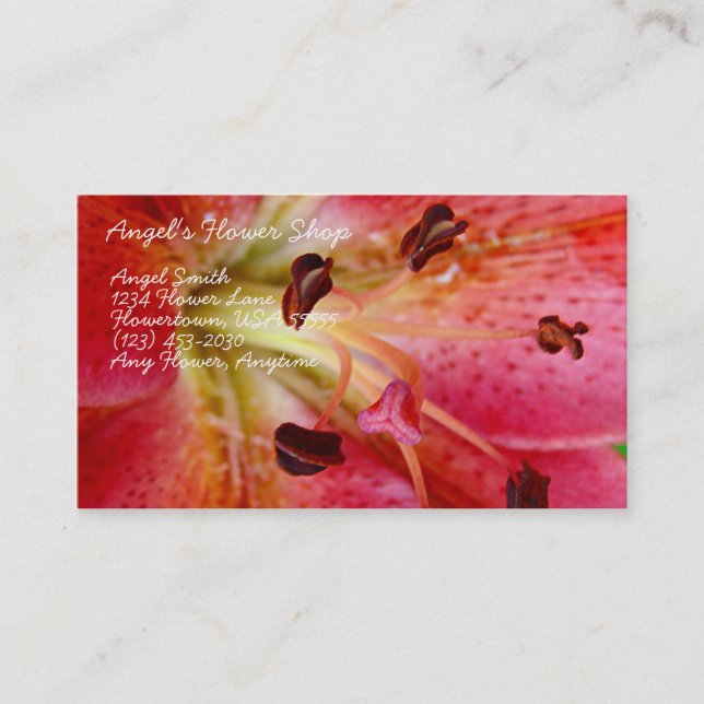 Angel's Flower Shop Business Card (Front)