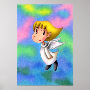 Angels flying in heaven. poster