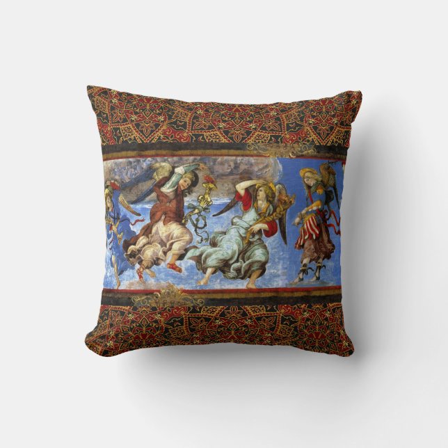 Angels From Assumption and Annunciation by Lippi Cushion (Front)