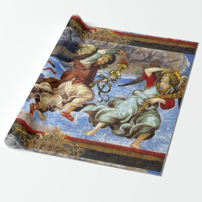  Angels From Assumption and Annunciation by Lippi Wrapping Paper (Unrolled)