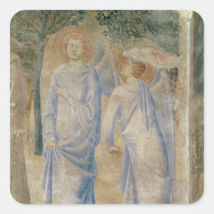 Angels from the Chapel of St. Jean, 1347 Square Sticker