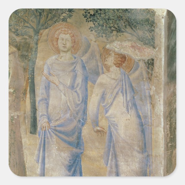 Angels from the Chapel of St. Jean, 1347 Square Sticker (Front)