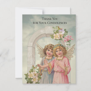 Angels  Funeral Sympathy Holy Card Thank You