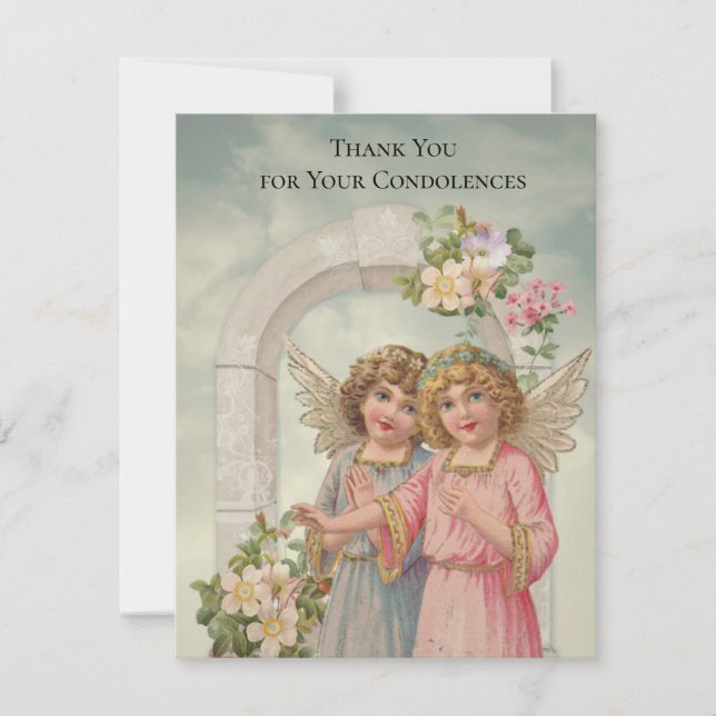 Angels  Funeral Sympathy Holy Card Thank You (Front)