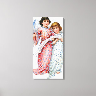 Angels In Pink And Blue Canvas Print