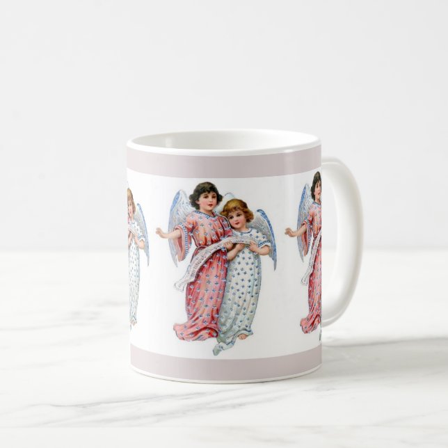 Angels In Pink And Blue  Coffee Mug (Front Right)