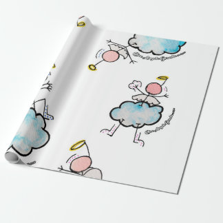 Angels in the clouds wrapping paper