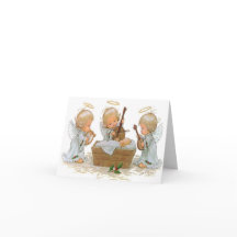 Angels in the Manger Card