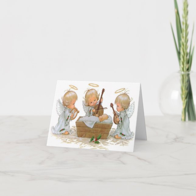 Angels in the Manger Card (Front)