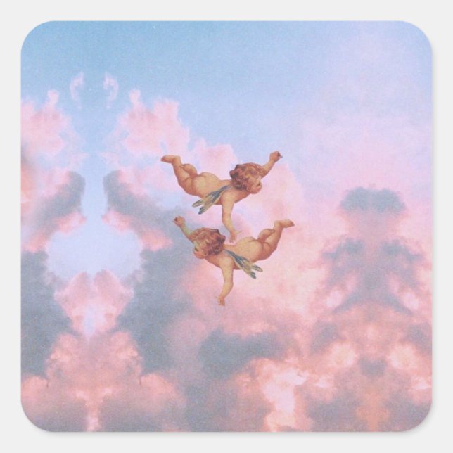 Angels in the sky square sticker (Front)