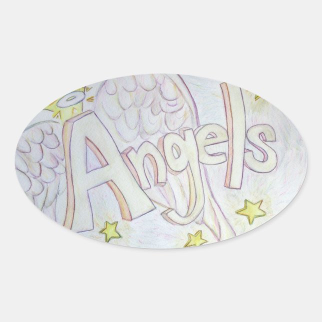 Angels Inspirational Word Art Decal Stickers (Front)