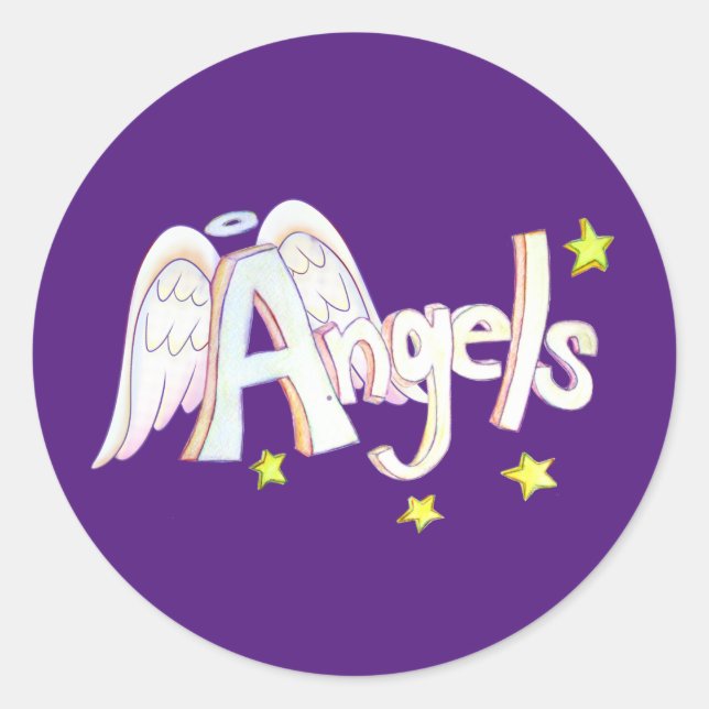 Angels Inspirational Word Art Sticker Decals (Front)