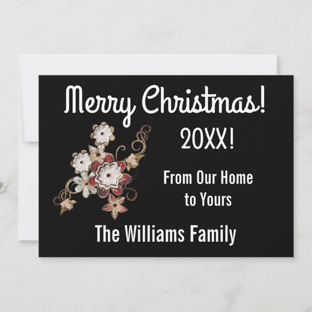 Angels, Jewels & Sparkling Flowers Christmas Card (Front)