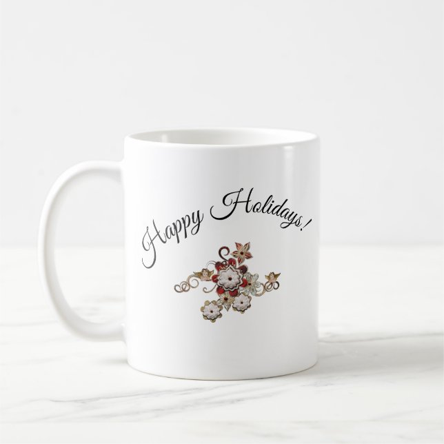 Angels, Jewels & Sparkling Flowers Coffee Mug (Left)