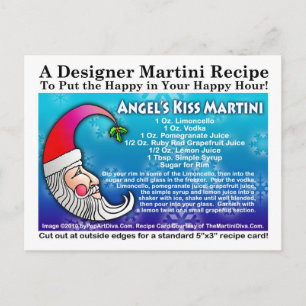 Angel's Kiss Christmas Martini Recipe Postcard