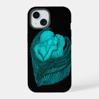 Angels Kissing , black and green Design