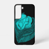 Angels Kissing , black and green Design