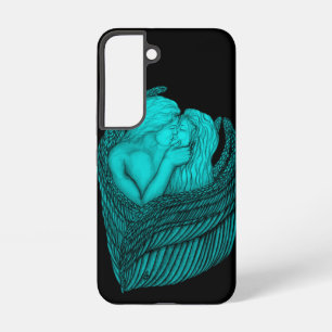 Angels Kissing , black and green Design Samsung Galaxy Case