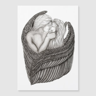 Angels Kissing , black and white Design