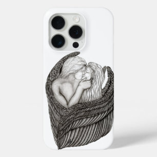Angels Kissing , black and white Design iPhone 15 Pro Case